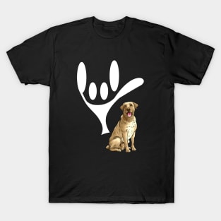 ASL Sign Language Love Yellow Labrador Retrievers T-Shirt